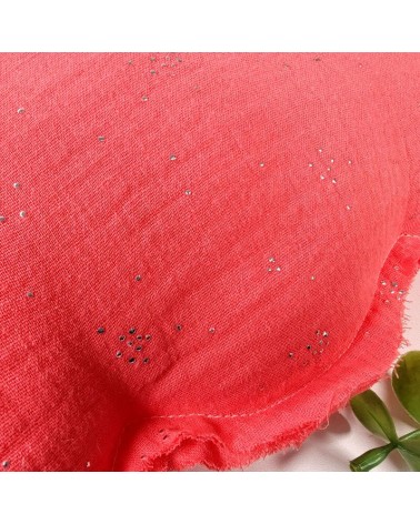 coussin nuage double gaze corail