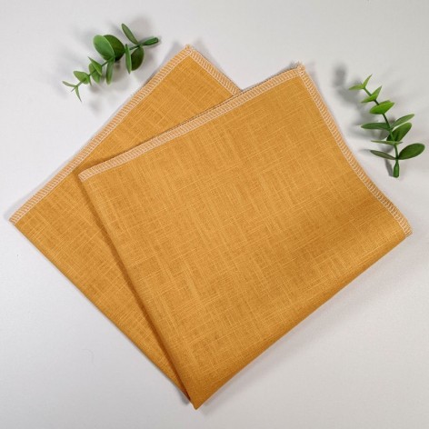 serviette de table en lin jaune moutarde