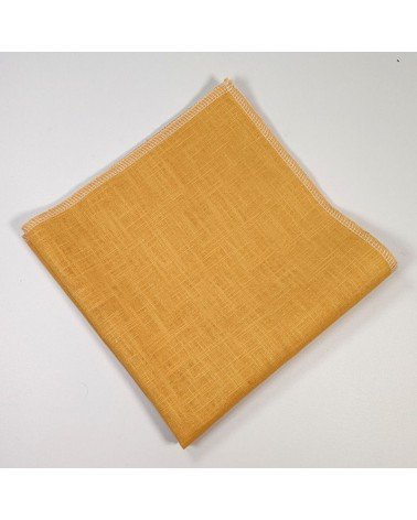 serviette de table en lin jaune moutarde