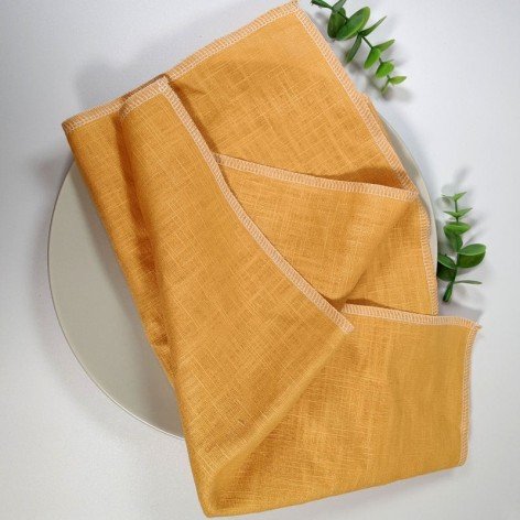 serviette de table en lin jaune moutarde