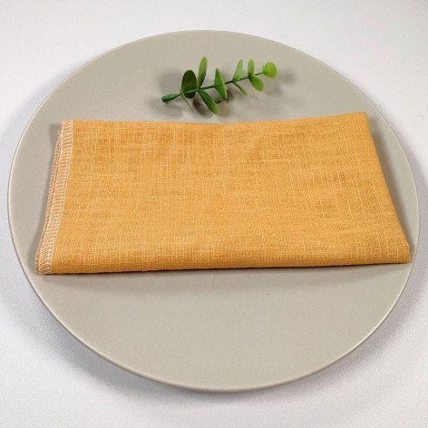 serviette de table en lin jaune moutarde