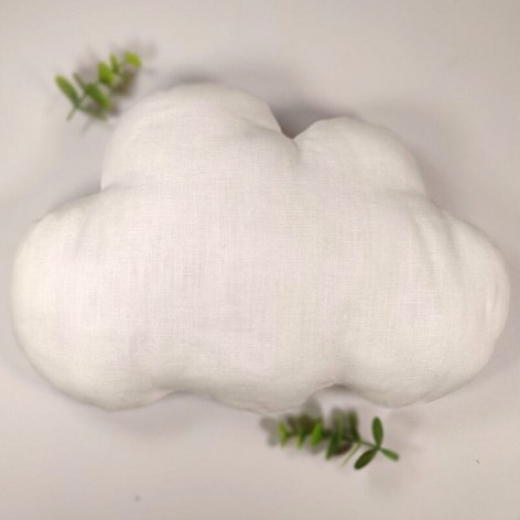 coussin nuage en lin blanc