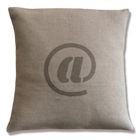 coussin lin motif arrobase 40x40 cm