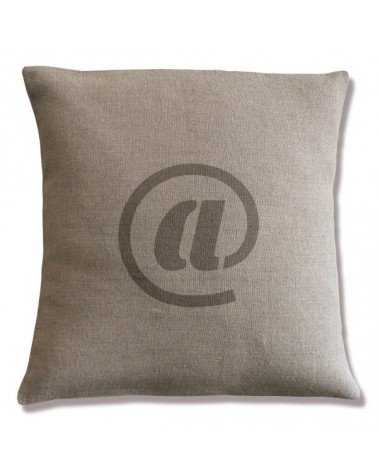 coussin lin motif arrobase 40x40 cm