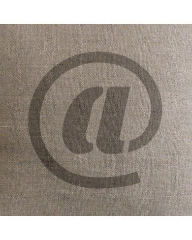 coussin lin motif arrobase 40x40 cm