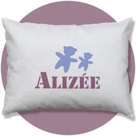 coussin prénom personnalisé bébé, nounours