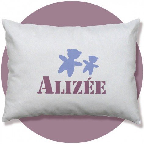 coussin prénom personnalisé bébé, nounours