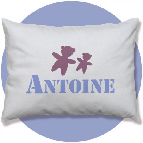 coussin prénom personnalisé bébé, nounours