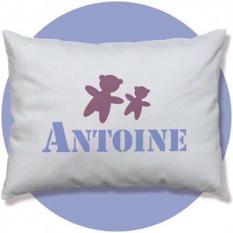 coussin prénom personnalisé bébé, nounours