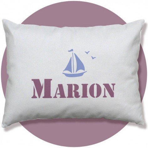 coussin personnalisé bébé, prénom, bateau