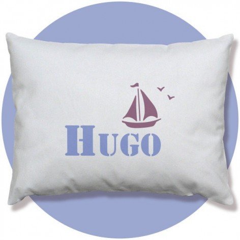 coussin personnalisé bébé, prénom, bateau