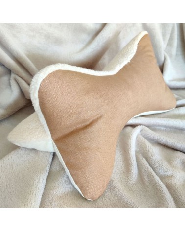 Coussin os de lecture en double gaze et sherpa, nombreux coloris