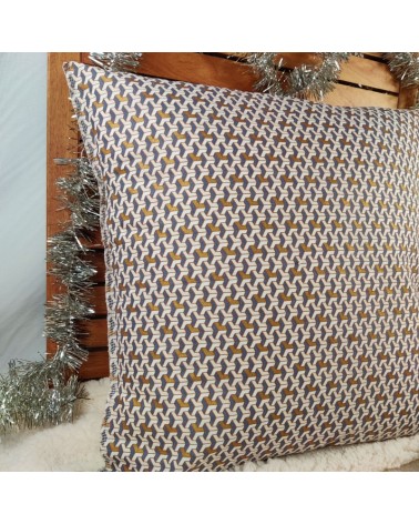 coussin graphique doré