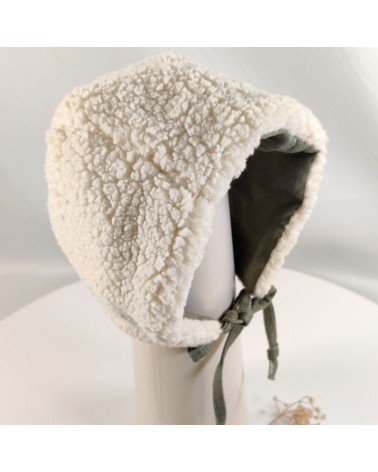 béguin réversible lin vert sauge et sherpa écrue