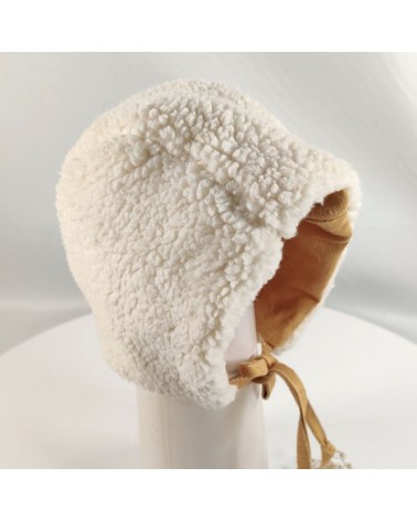 béguin réversible lin jaune moutarde et sherpa écrue