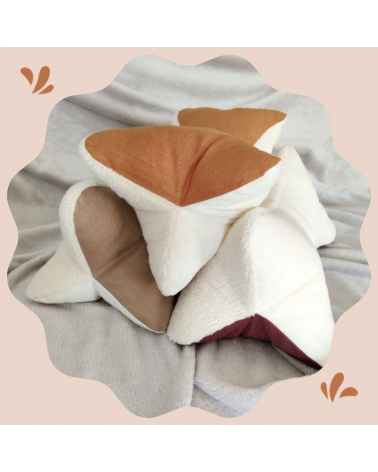 Coussin os de lecture en lin et sherpa, nombreux coloris