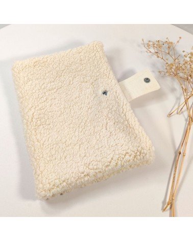 Protège carnet de santé sherpa et lin ivoire