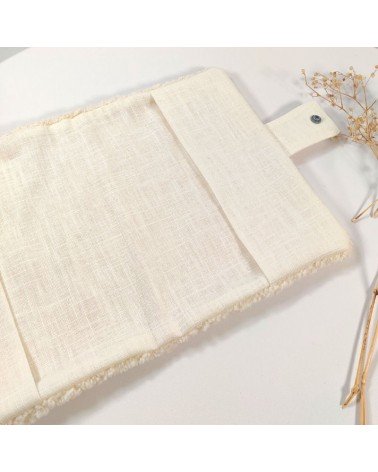 Protège carnet de santé sherpa et lin ivoire