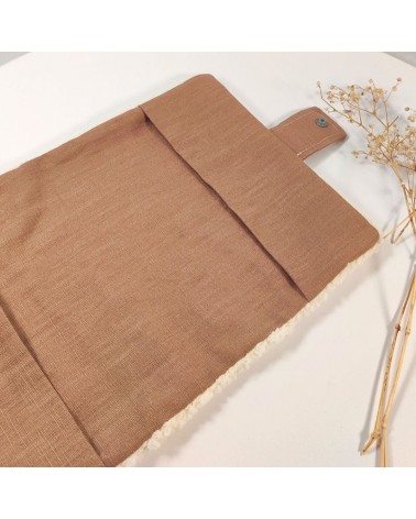 Protège carnet de santé sherpa et lin châtaigne