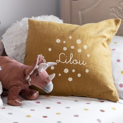 coussin personnalisé fleurs