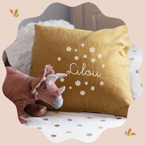 coussin personnalisé fleurs