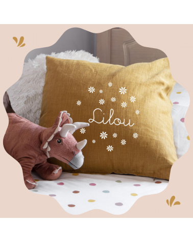 coussin personnalisé fleurs