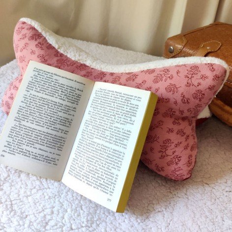 coussin os de lecture double gaze fleurs rouge