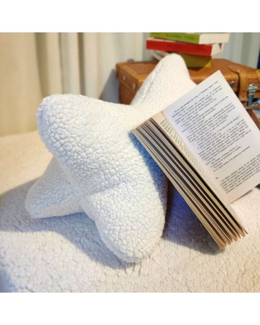 coussin os de lecture fausse fourrure sherpa moumoute