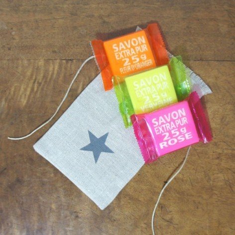 SACHET 3 SAVONS - ETOILE GRISE
