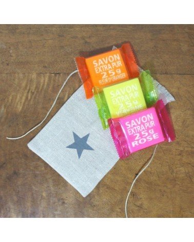 SACHET 3 SAVONS - ETOILE GRISE