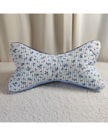 Coussin os de lecture rayures et fleurs