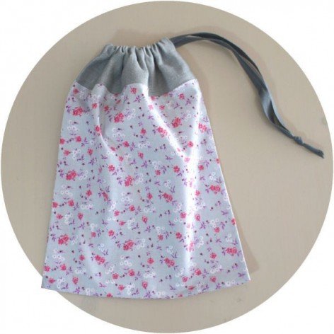 POCHON GRIS FLEURI