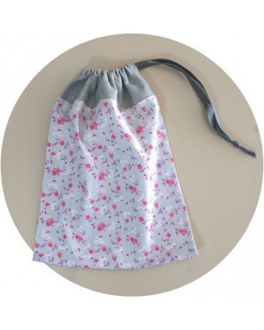 POCHON GRIS FLEURI