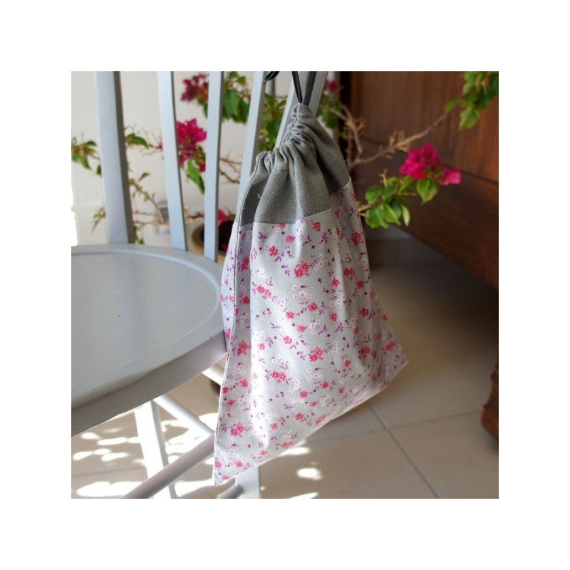 POCHON GRIS FLEURI