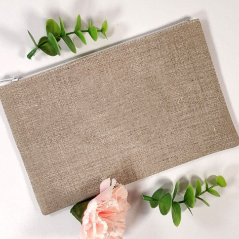 Pochette en lin naturel uni