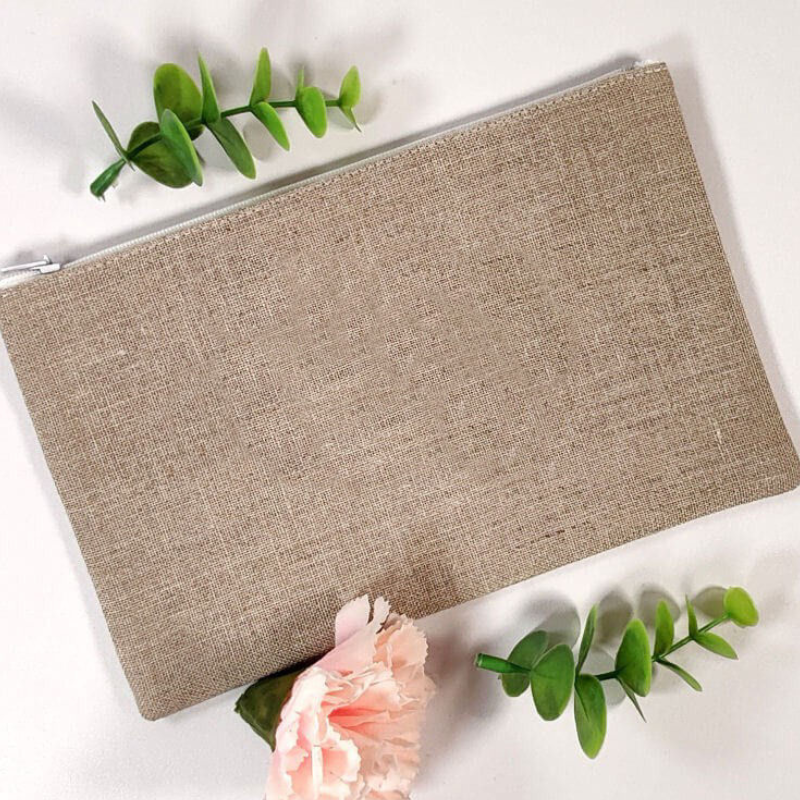 Pochette en lin naturel uni