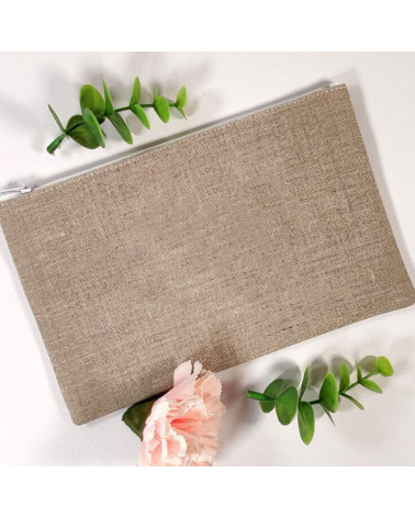 Pochette en lin naturel uni