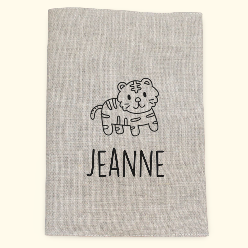 Protège carnet de santé personnalisé tigre