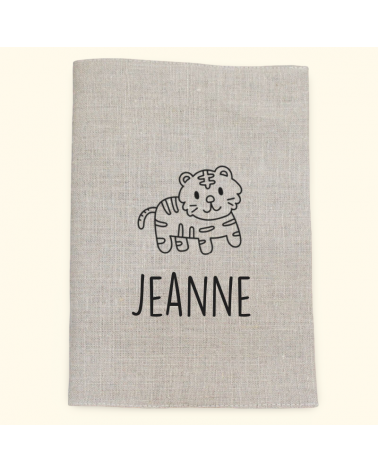 Protège carnet de santé personnalisé tigre