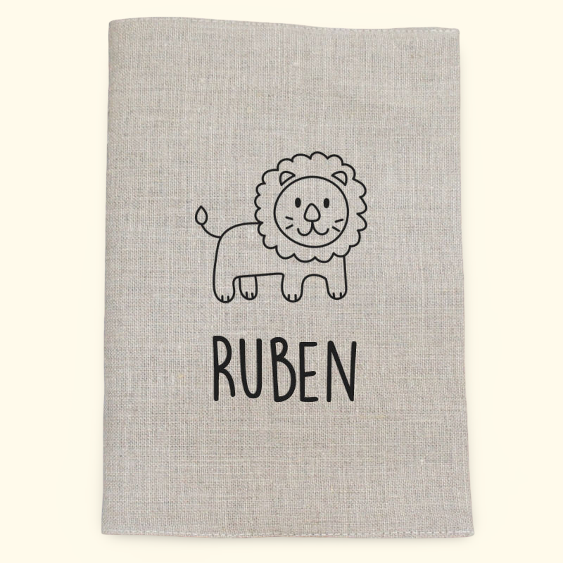 Protège carnet de santé personnalisé lion