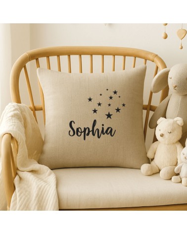 coussin enfant personnalisé prénom étoiles