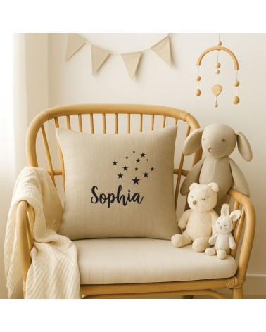 coussin enfant personnalisé prénom étoiles